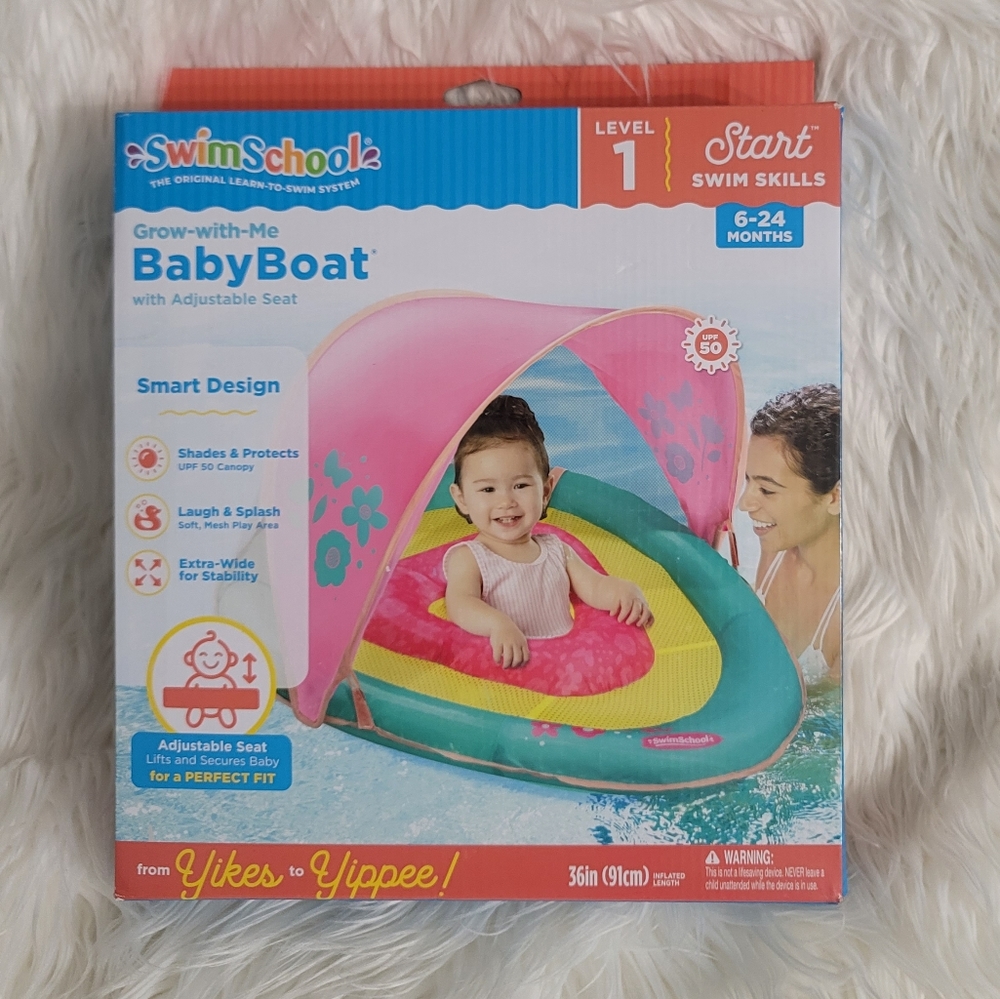 Swim School Grow With Me Level 1 Baby Boat With Adjustable Seat